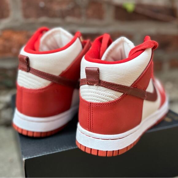 NEW Nike Dunk High LXX Cinnabar Sneakers Womens Size 7 Mars Stone Sail White - Picture 5 of 9
